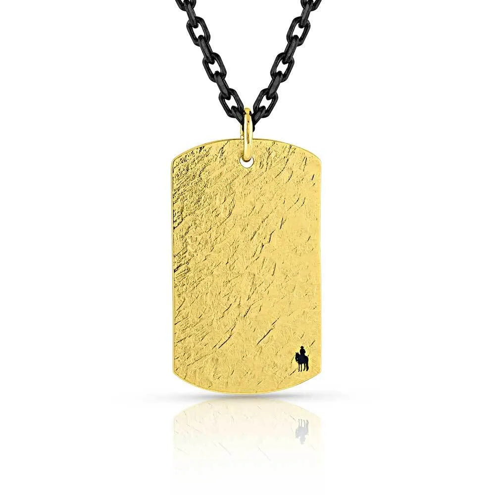 Cowboy Sh*t X Montana Silversmiths - Hammered Gold Dog Tag