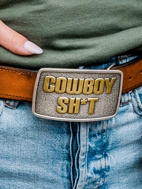 Cowboy Sh*t X Montana Silversmiths - Gold and Silver Belt Buckle