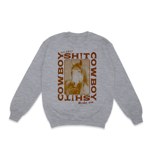 John Galt Cowboys Crewneck Pullover Sweatshirt Sage Green OSFM Sweater Top