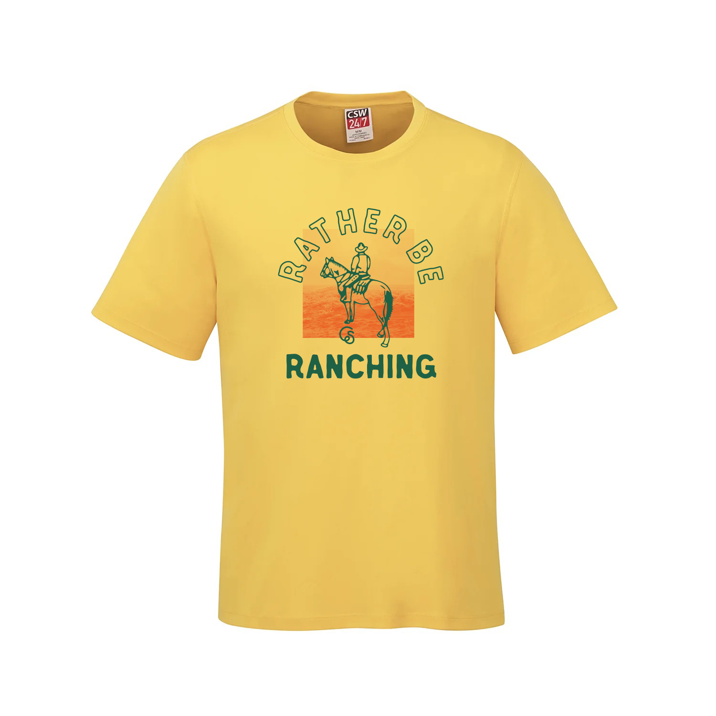 RATHER BE RANCHING - Yellow Tee